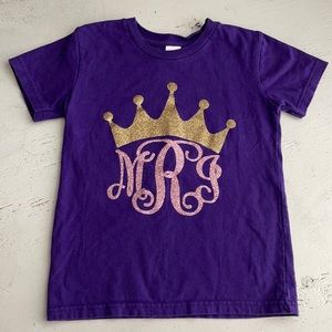 [ Personalized Custom Purple Glitter T-Shirt ] 4T